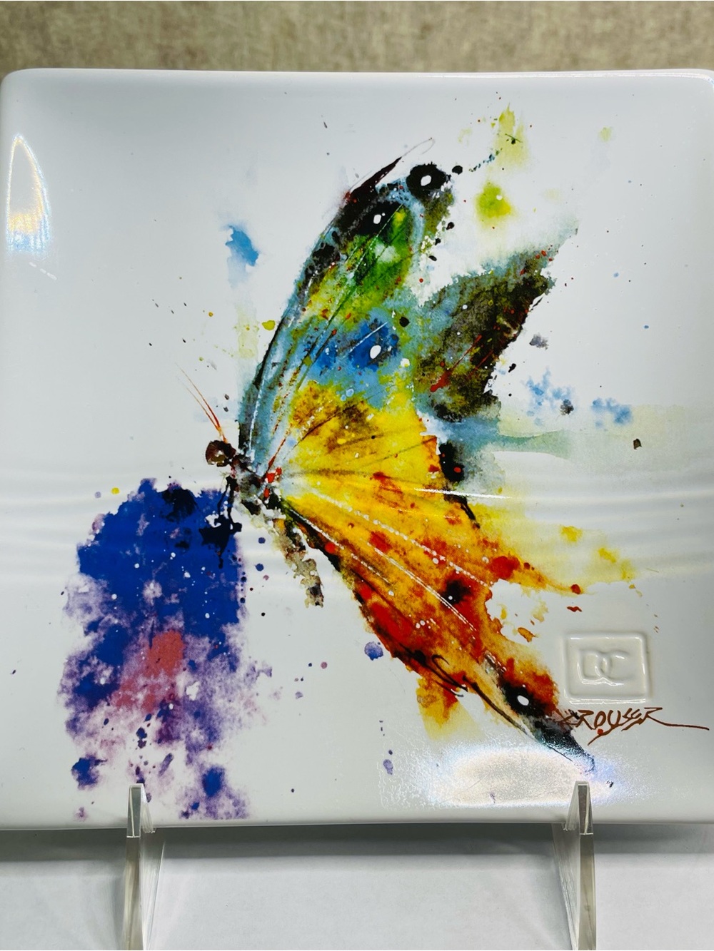 Dean Crouser Hummingbird and Butterfly Porcelain Artisan Serving Plates, MS DS - Picture 8 of 13